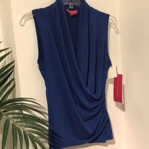 NWT-Blue cross body sleeveless top